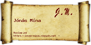 Jónás Mína névjegykártya